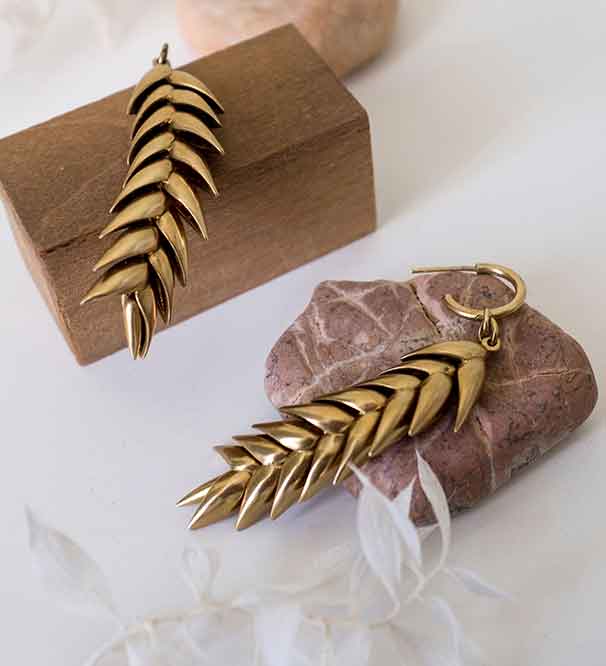 Gold Leafy Earrings