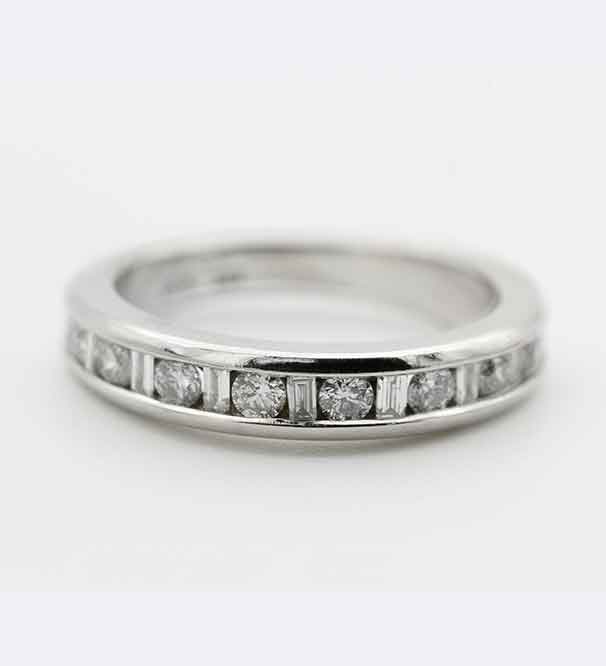 Silver Ring with Small Diamonds